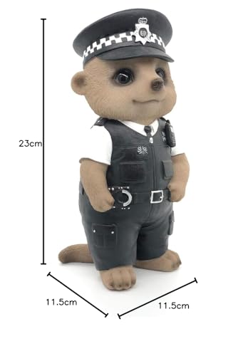 Vivid Arts Policeman Baby Meerkat Resin Garden Ornament - 23cm