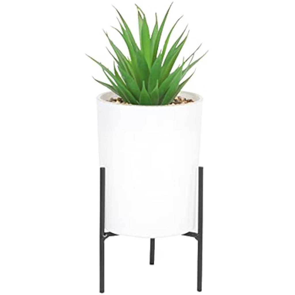 Sleepdown Halo Green Leaf Artificial Plant with White Pot Stand