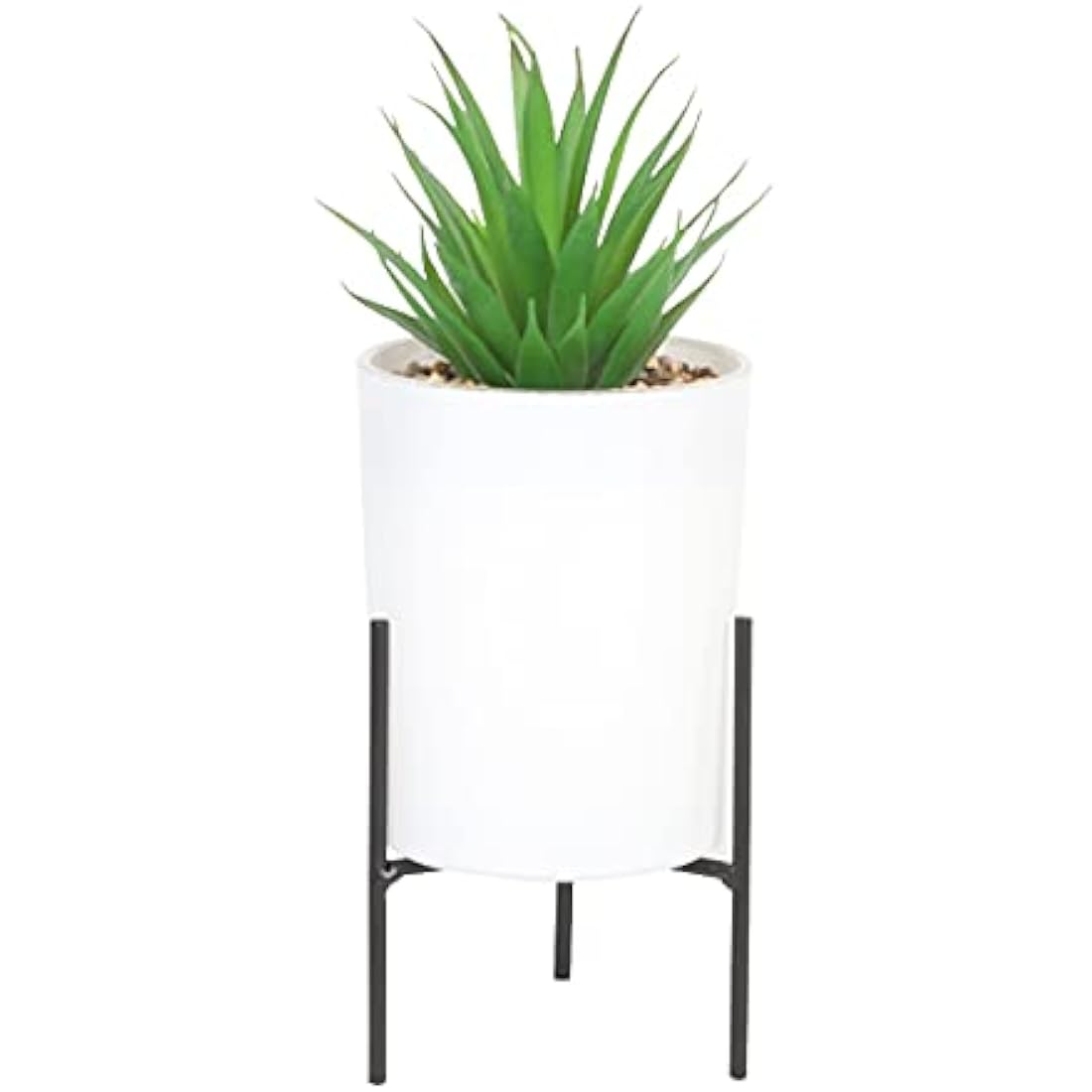 Sleepdown Halo Green Leaf Artificial Plant with White Pot Stand
