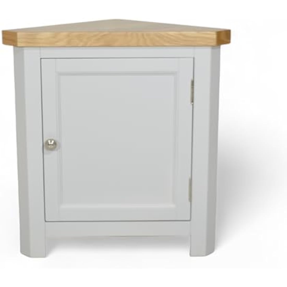 Painted Corner Cabinet | Solid Oak Top Storage Unit - Grey