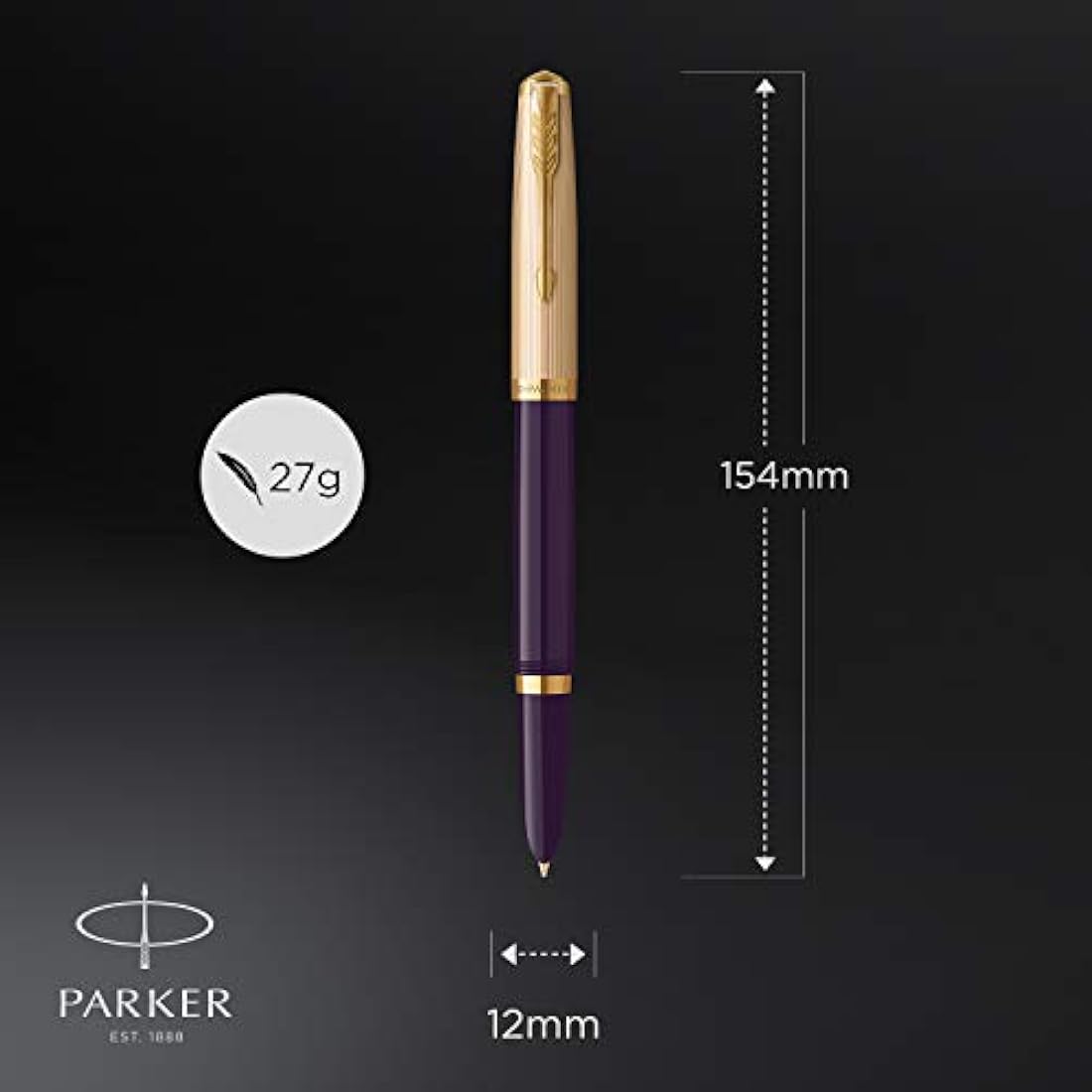 Parker 51 Fountain Pen – Deluxe Plum with 18k Gold Nib Gift Set