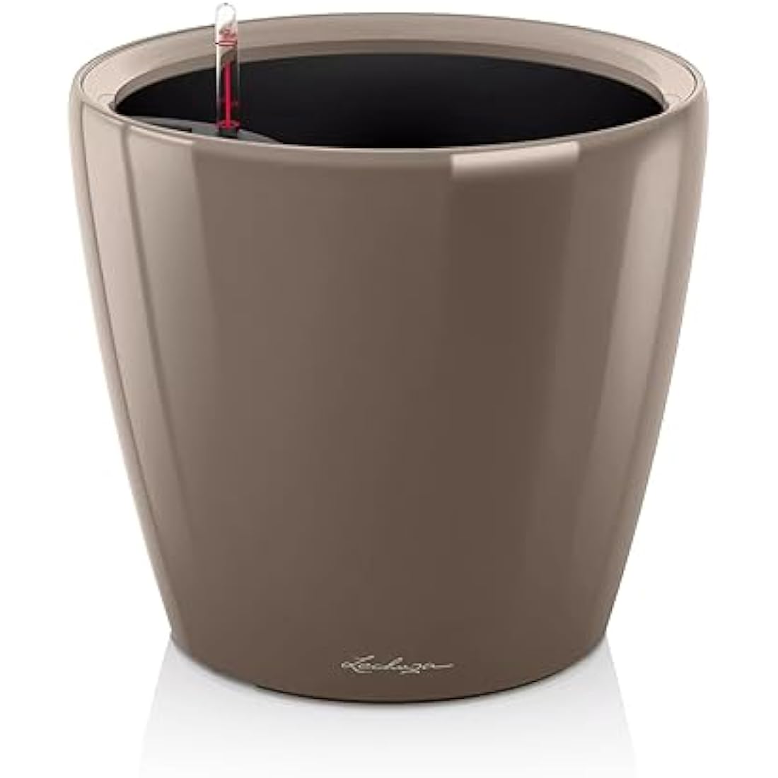 Lechuza Classico 50 LS Self-Watering Planter | Shiny Taupe Plastic Pot