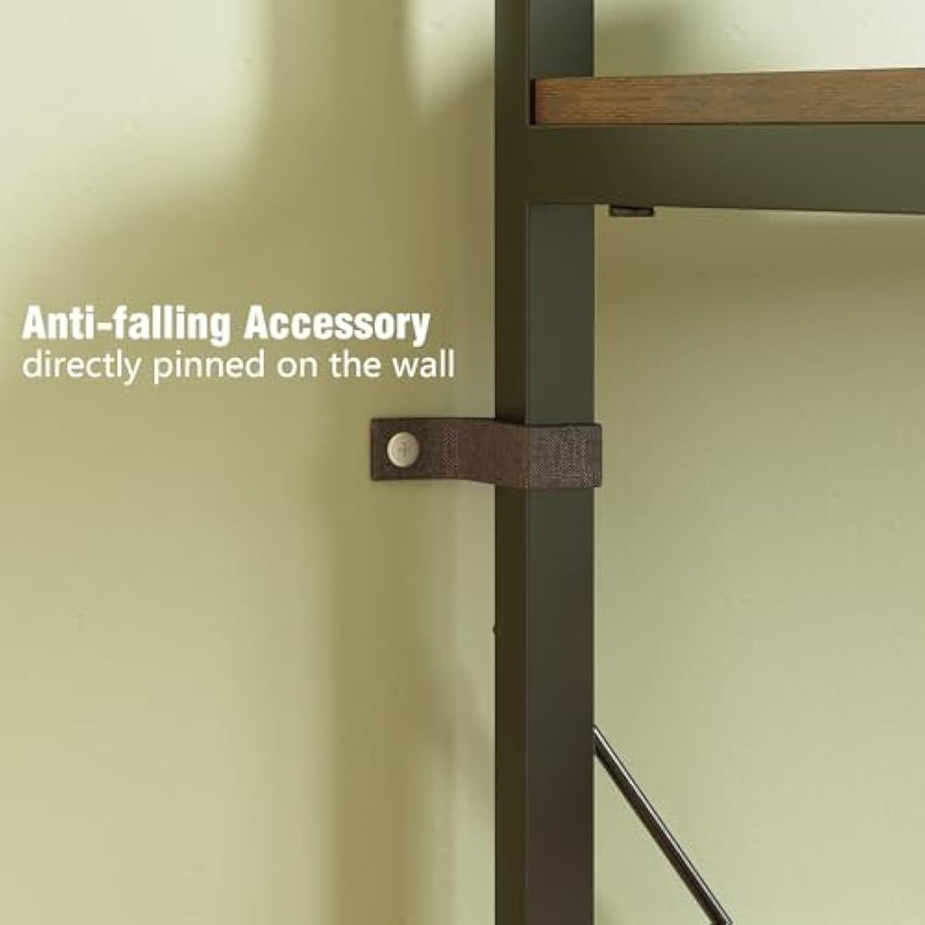 VEDECASA 5-Tier Deformable Corner Bookshelf | Industrial Metal Display Rack