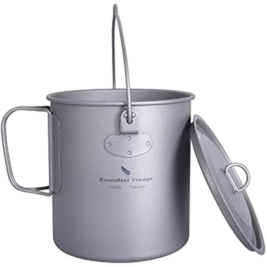 Boundless Voyage 1250ml Titanium Pot | Ultralight Camping Mug