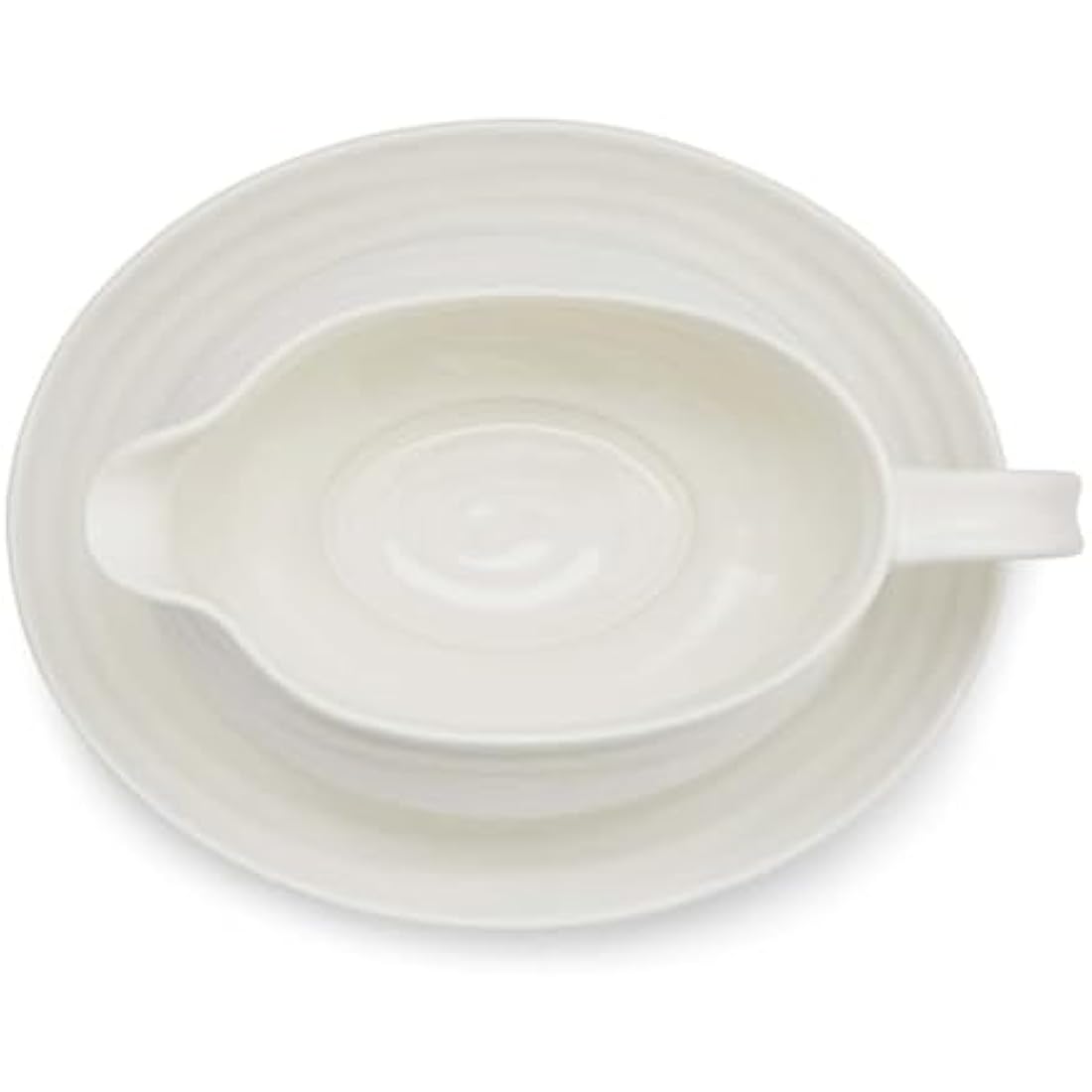 Portmeirion Porcelain Gravy Boat and Stand | White 0.55L Serving Set