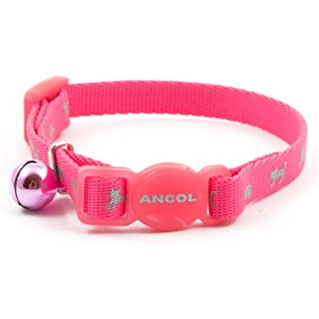 Hi-Vis Reflective Kitten Collar – Neon Pink Breakaway Buckle