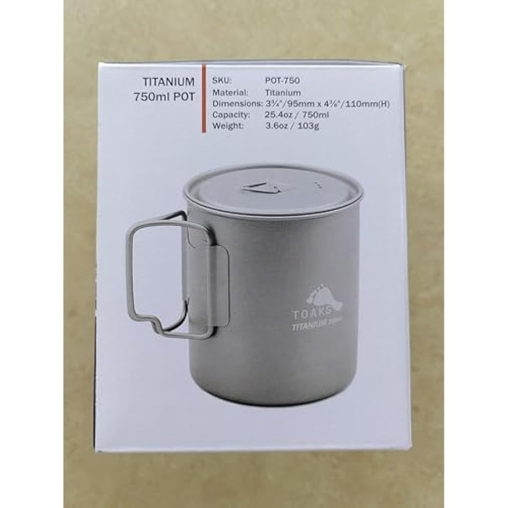 TOAKS Titanium 750ml Camping Pot | Ultralight Backpacking Cookware