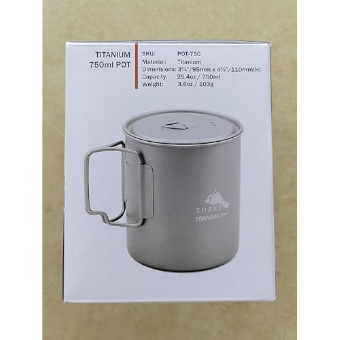 TOAKS Titanium 750ml Camping Pot | Ultralight Backpacking Cookware