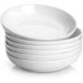 Y YHY 30oz Porcelain Pasta Bowls - Set of 6 White Ceramic Salad Soup Bowls