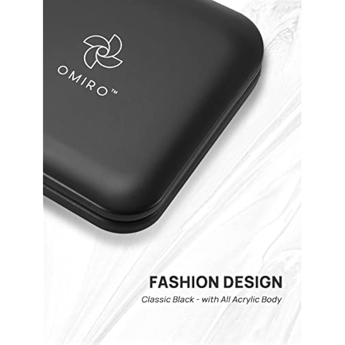 OMIRO Compact Mirror | 1X/10X Magnifying Travel Pocket Mirror - Black