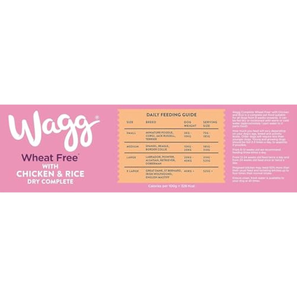 Wagg Wheat Free Chicken & Rice Dry Dog Food for Sensitive Stomachs - 12kg