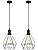 Jolof Store Industrial Metal Cage Pendant Light – 2 Pack Vintage Black