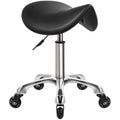 WKWKER Ergonomic Saddle Stool | Adjustable Swivel Rolling Chair - Black