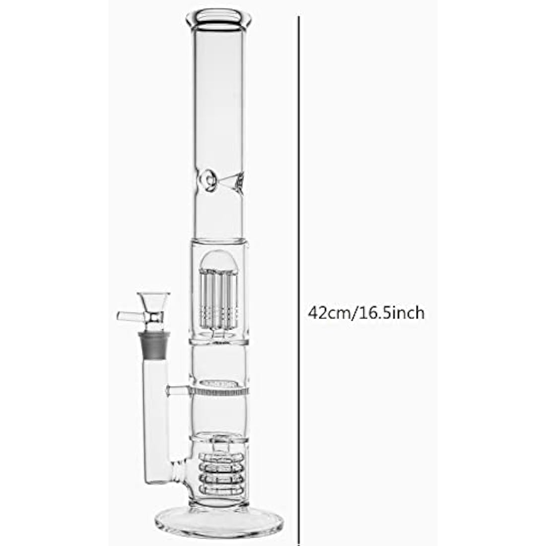 17" Glass Bong | Triple Honeycomb Perc Water Pipe - Clear