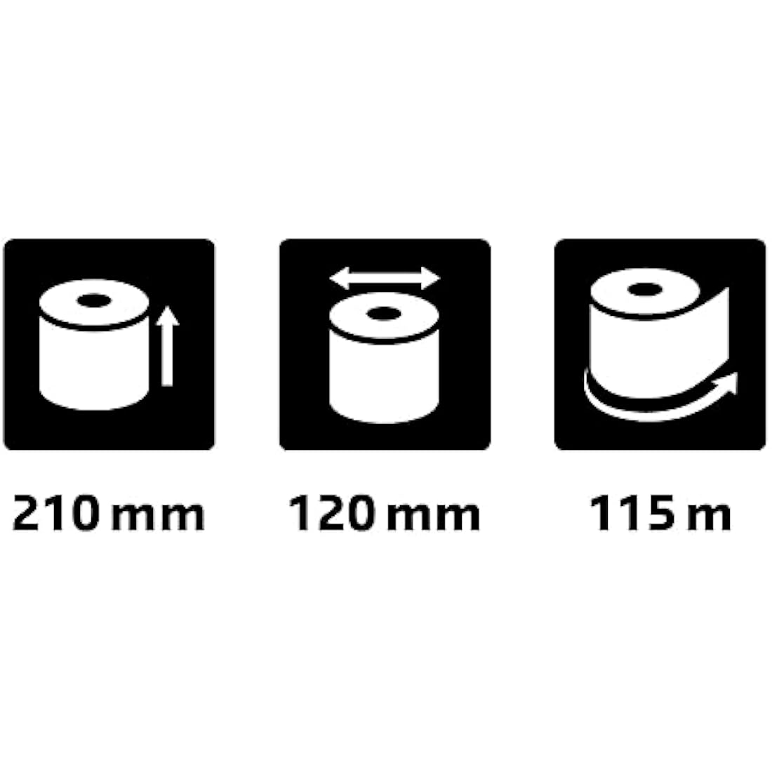 Exacompta Telex Machine Rolls | 3-Ply Self Copy Paper | 210mm x 120m – 6 Pack