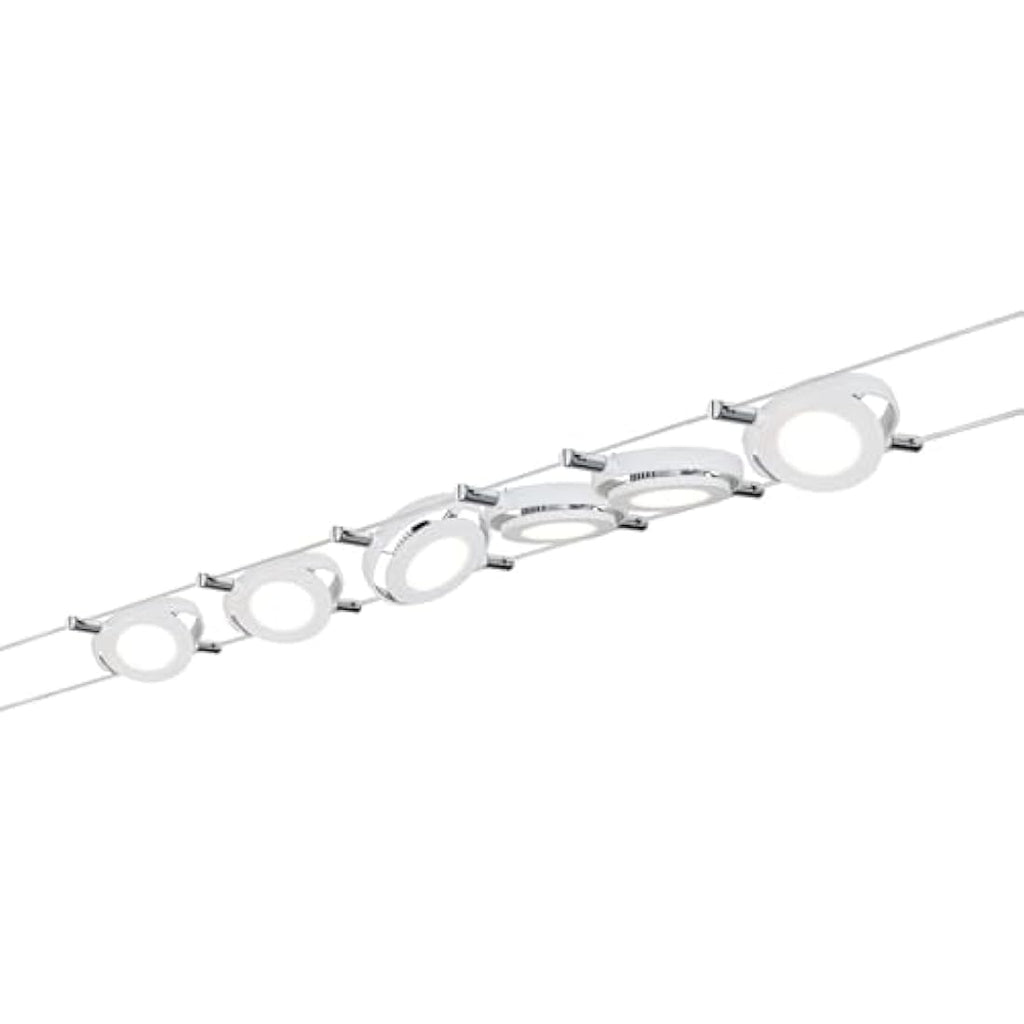 Paulmann RoundMac LED Wire System - 6 Spot Lights, 10m, White Matte
