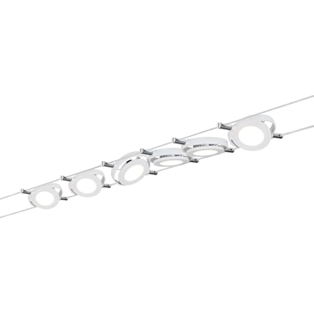 Paulmann RoundMac LED Wire System - 6 Spot Lights, 10m, White Matte
