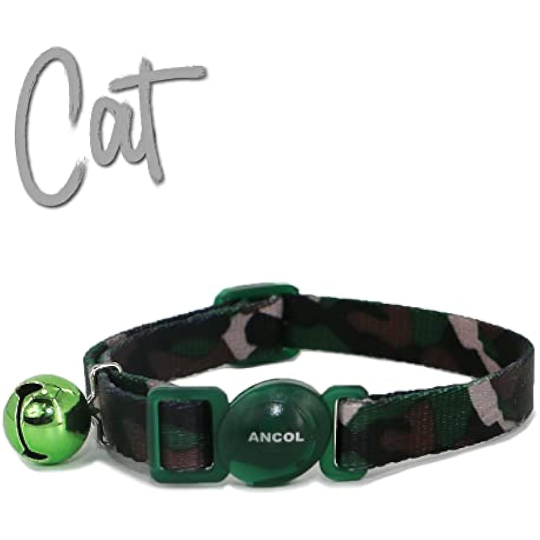 Ancol Camo Safety Cat Collar – Green Breakaway Buckle Kitten Neckband