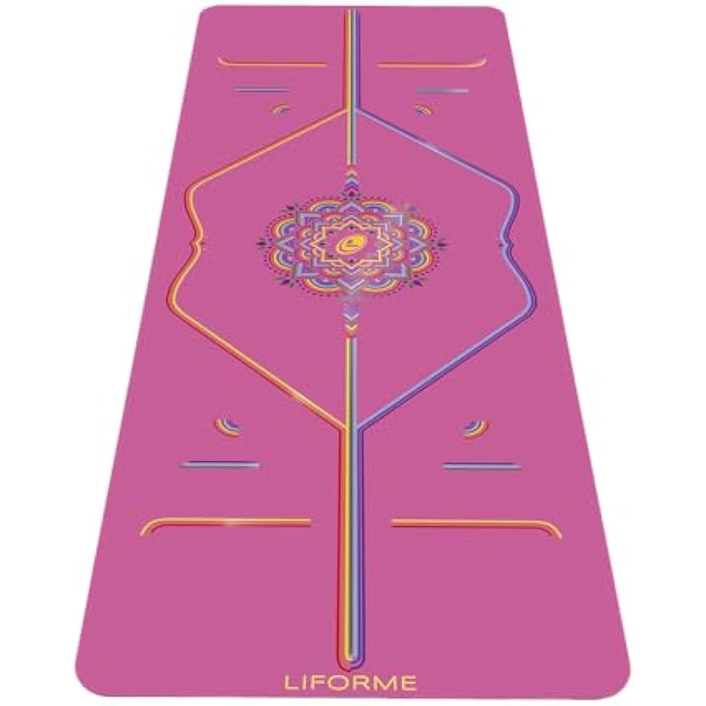 Liforme Non-Slip Yoga Mat – Eco-Friendly Alignment Mat in Grateful Pink