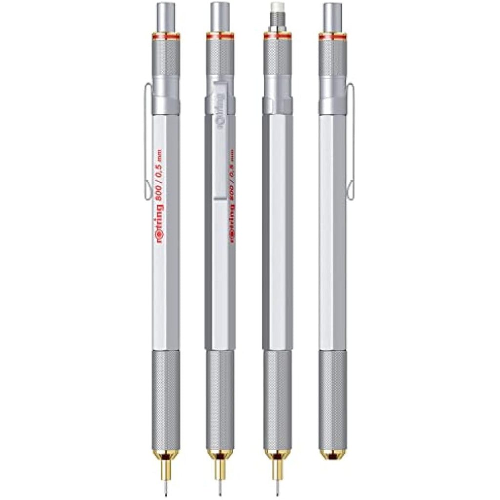 rOtring 800 Mechanical Pencil | 0.5 mm | Silver Metal Retractable Body