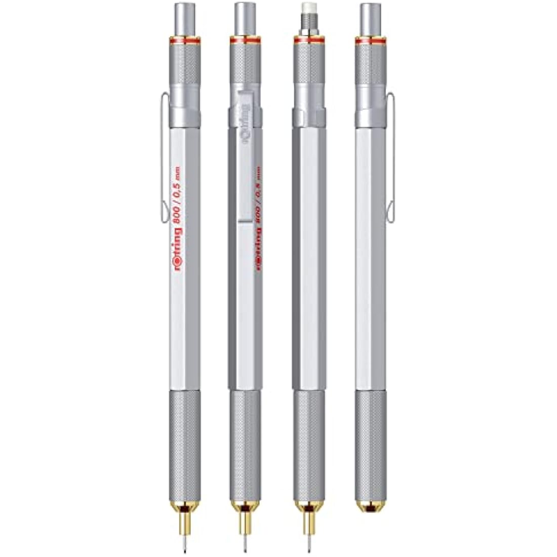 rOtring 800 Mechanical Pencil | 0.5 mm | Silver Metal Retractable Body