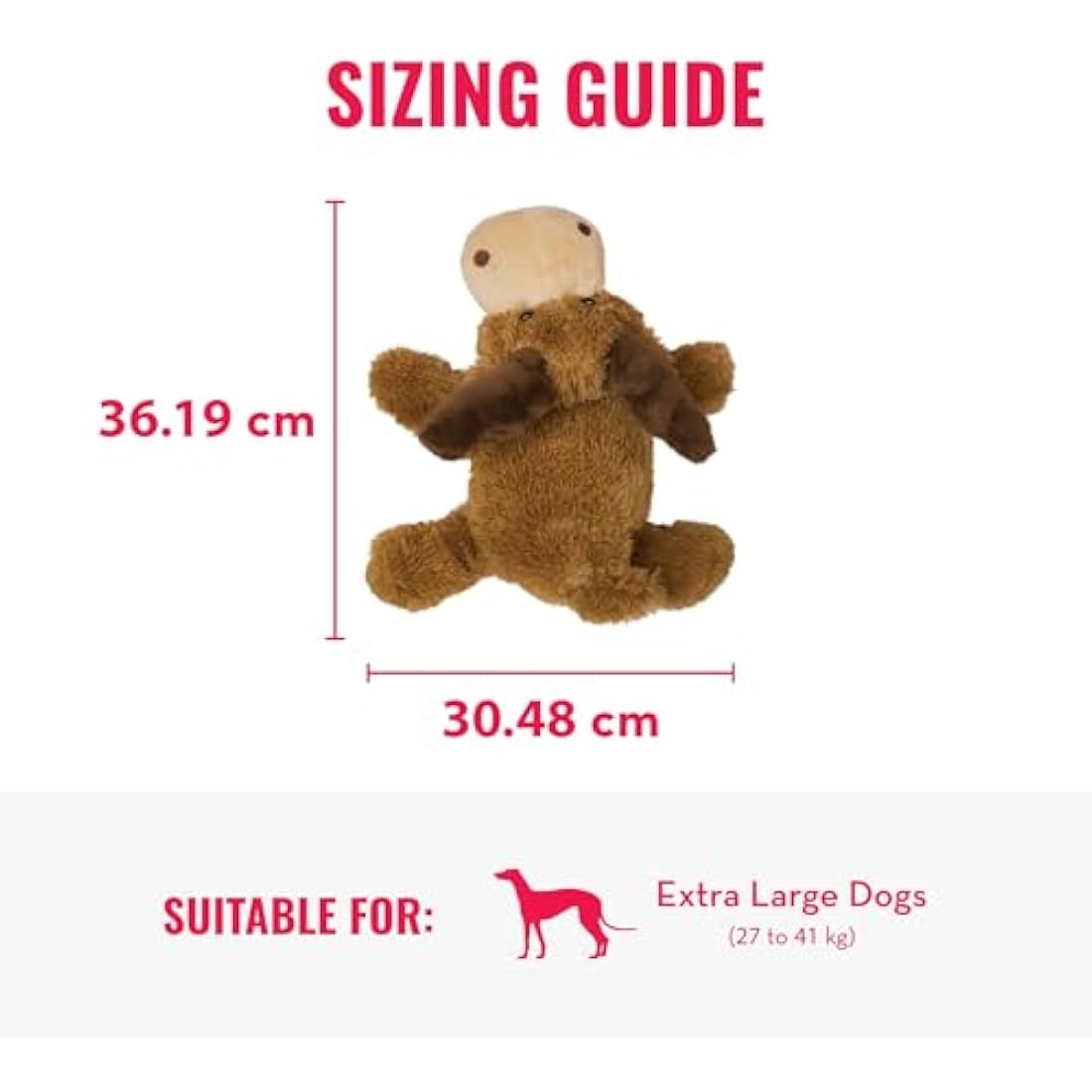 KONG Cozie Marvin Moose – X-Large Squeaky Plush Indoor Dog Toy