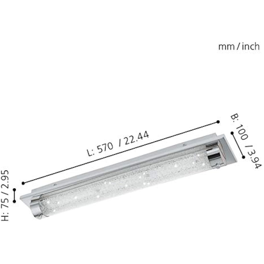 Eglo TOLORICO LED Bathroom Wall & Ceiling Light - Chrome & Crystal