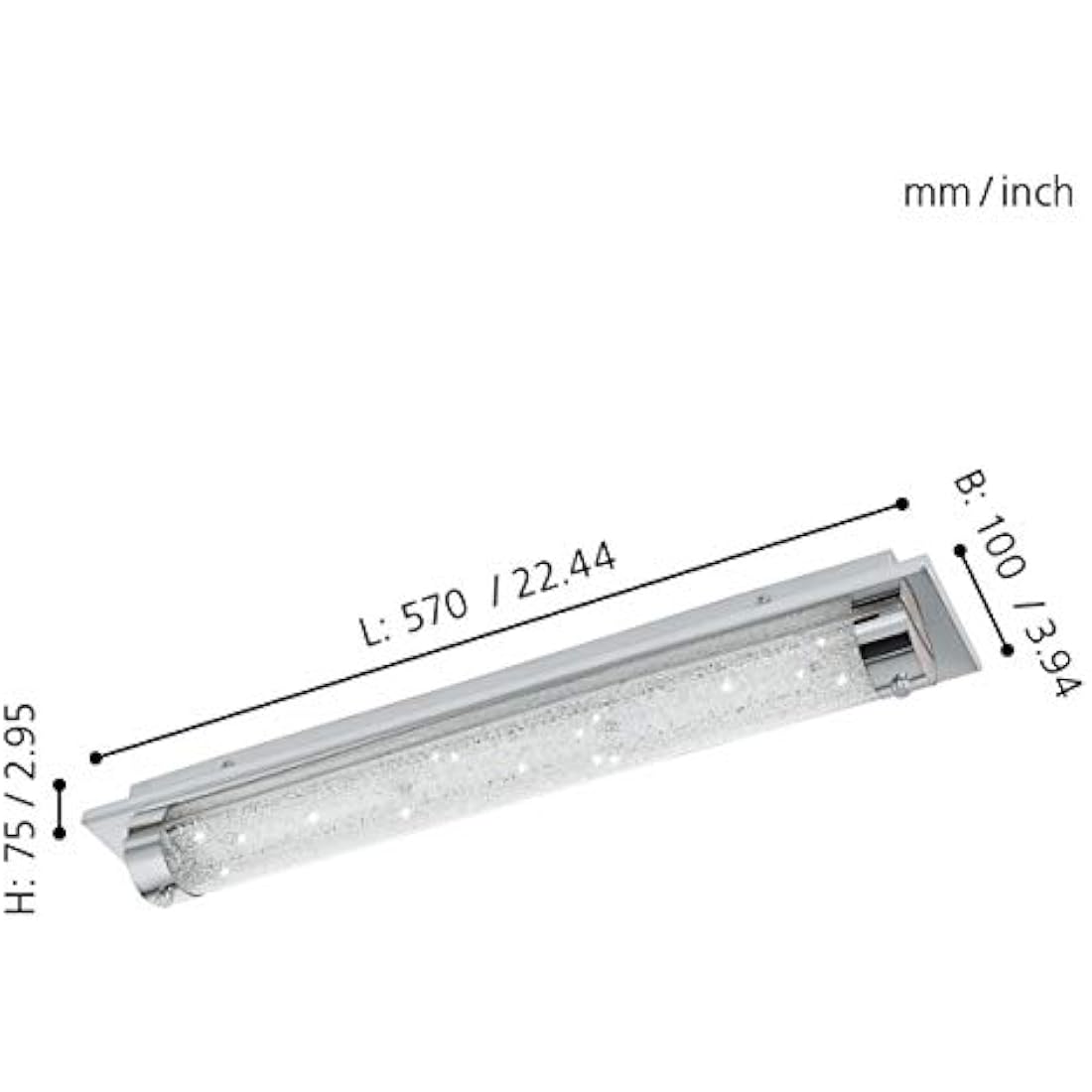 Eglo TOLORICO LED Bathroom Wall & Ceiling Light - Chrome & Crystal