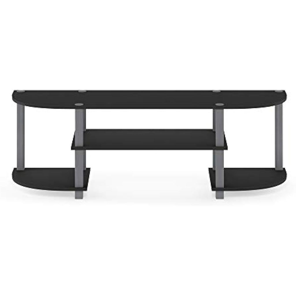 Furinno Wide TV Stand for 55 Inch TV – Modern Media Console, Black/Grey