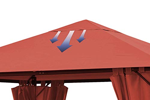 Quick Star Replacement Gazebo Roof 3x3m | Water-Repellent Orange-Red