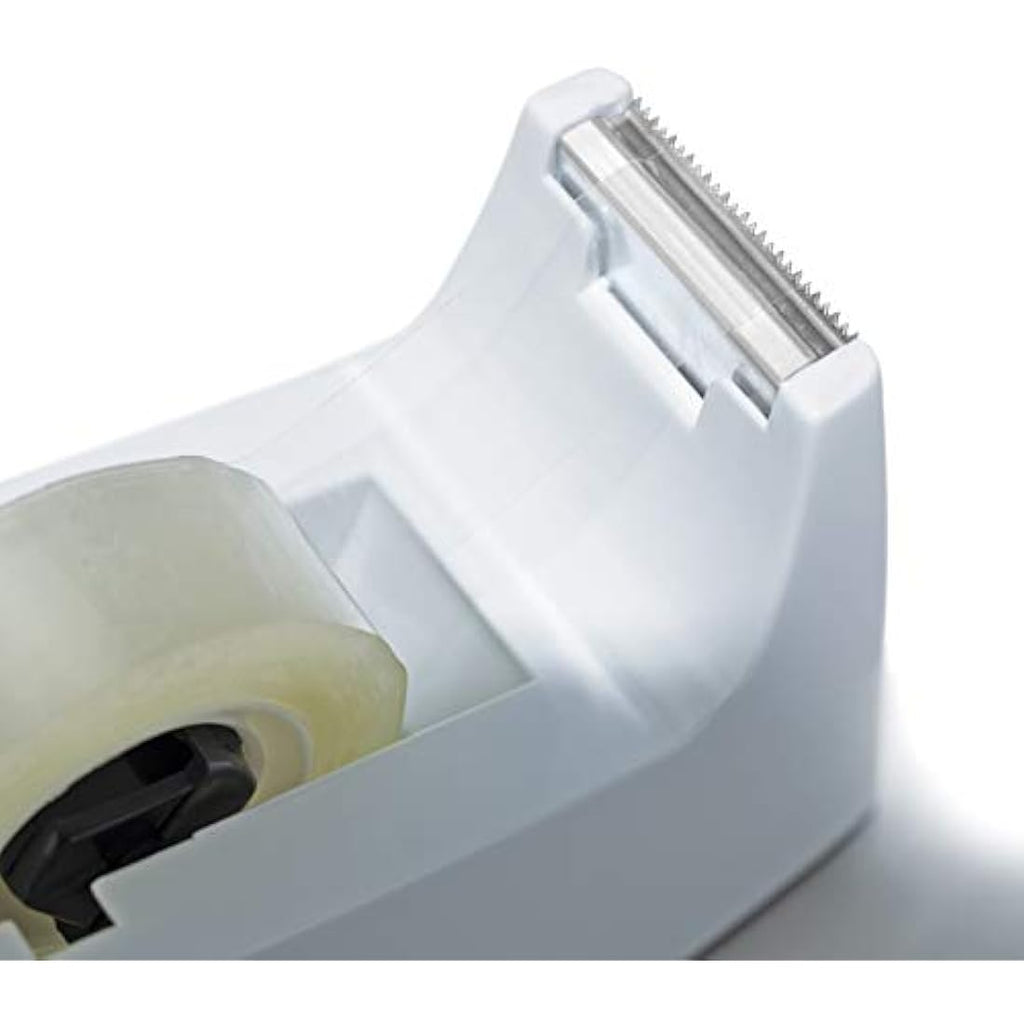 Rapesco 300 Weighted Desktop Tape Dispenser with 4 Tape Rolls – White