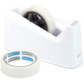 Rapesco 500 Heavy Duty Desktop Tape Dispenser with 2 Rolls | White