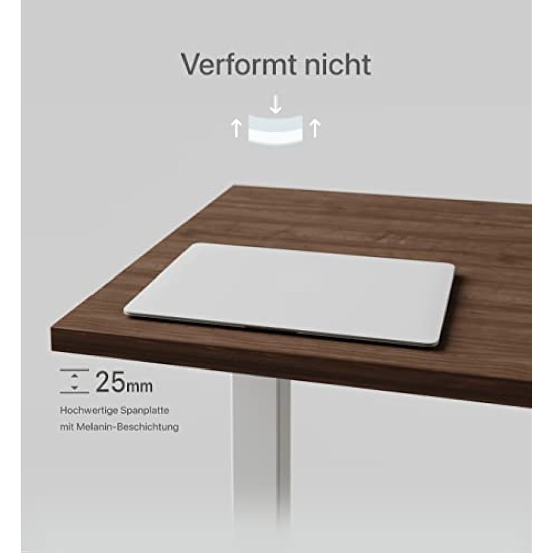 Desktronic 160x80cm Walnut Table Top – 25mm Sturdy FSC Wood Desk Surface