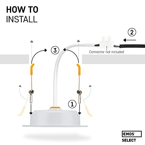 EMOS LED Recessed Downlights - 5W 500lm IP54 Waterproof Cold White - Set of 6