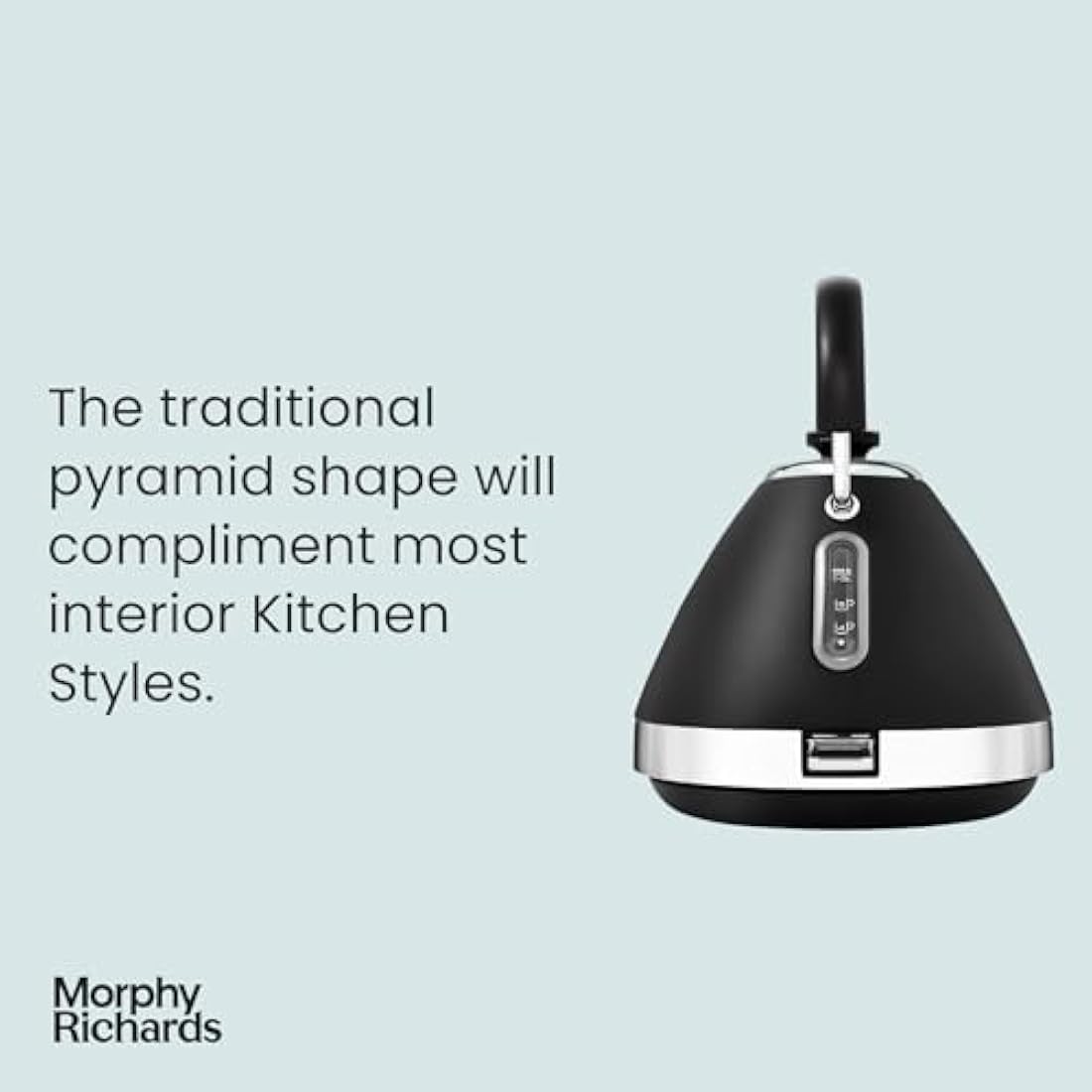 Morphy Richards Venture Pyramid Kettle – 1.5L Rapid Boil, Black
