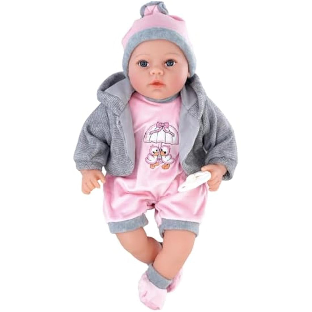 BiBi Doll 18" Realistic Baby Doll – Soft Vinyl Interactive Toy