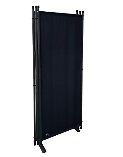 Jolof Store 3-Part Room Divider | 170x165cm Black Fabric Privacy Screen