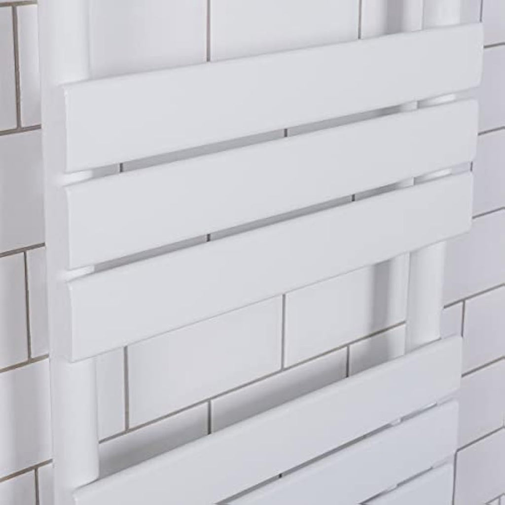 Jolof Store White Flat Panel Heated Towel Rail Radiator - 800 x 500mm