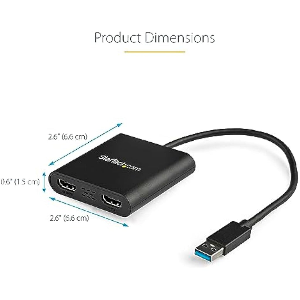 StarTech.com USB 3.0 to Dual HDMI Adapter – 4K & 1080p – Windows Only
