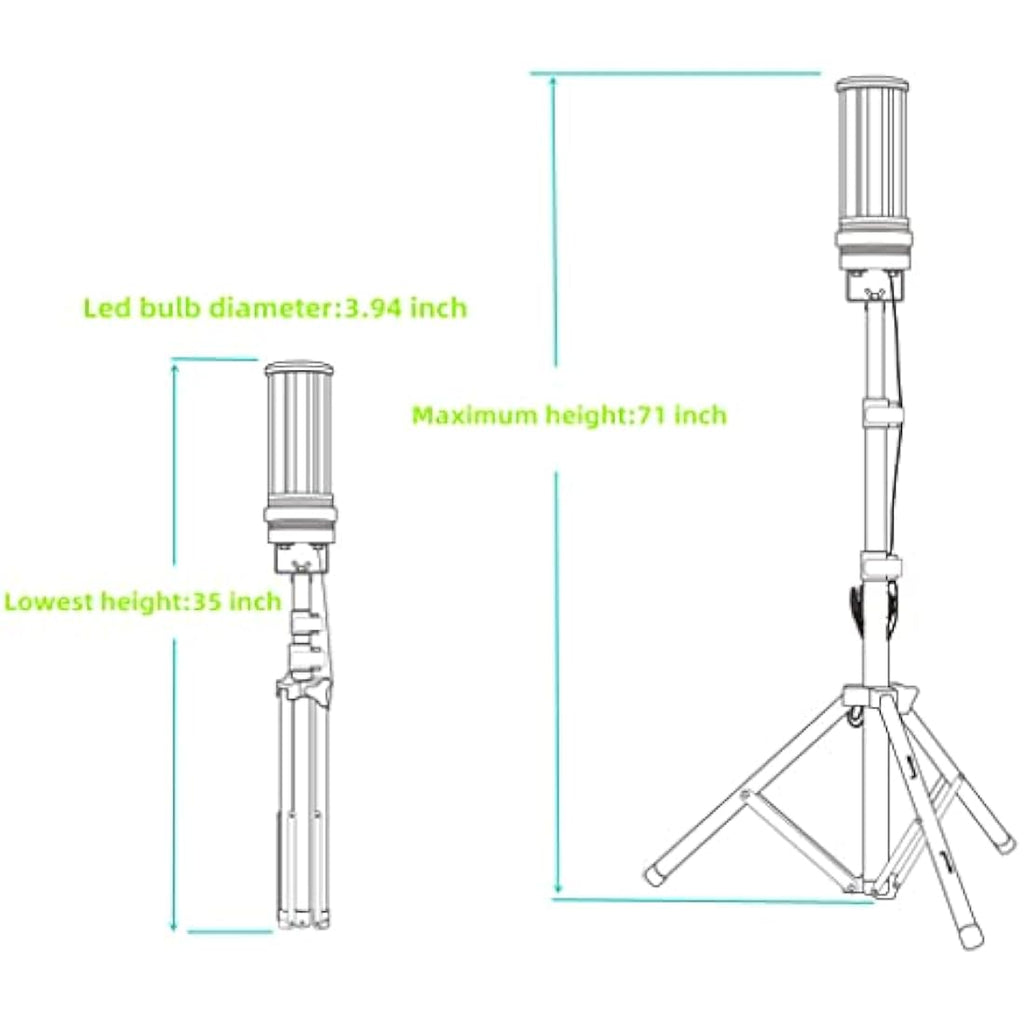 Choen LED Tripod Work Light | 6500LM 360° Jobsite Lighting for Construction