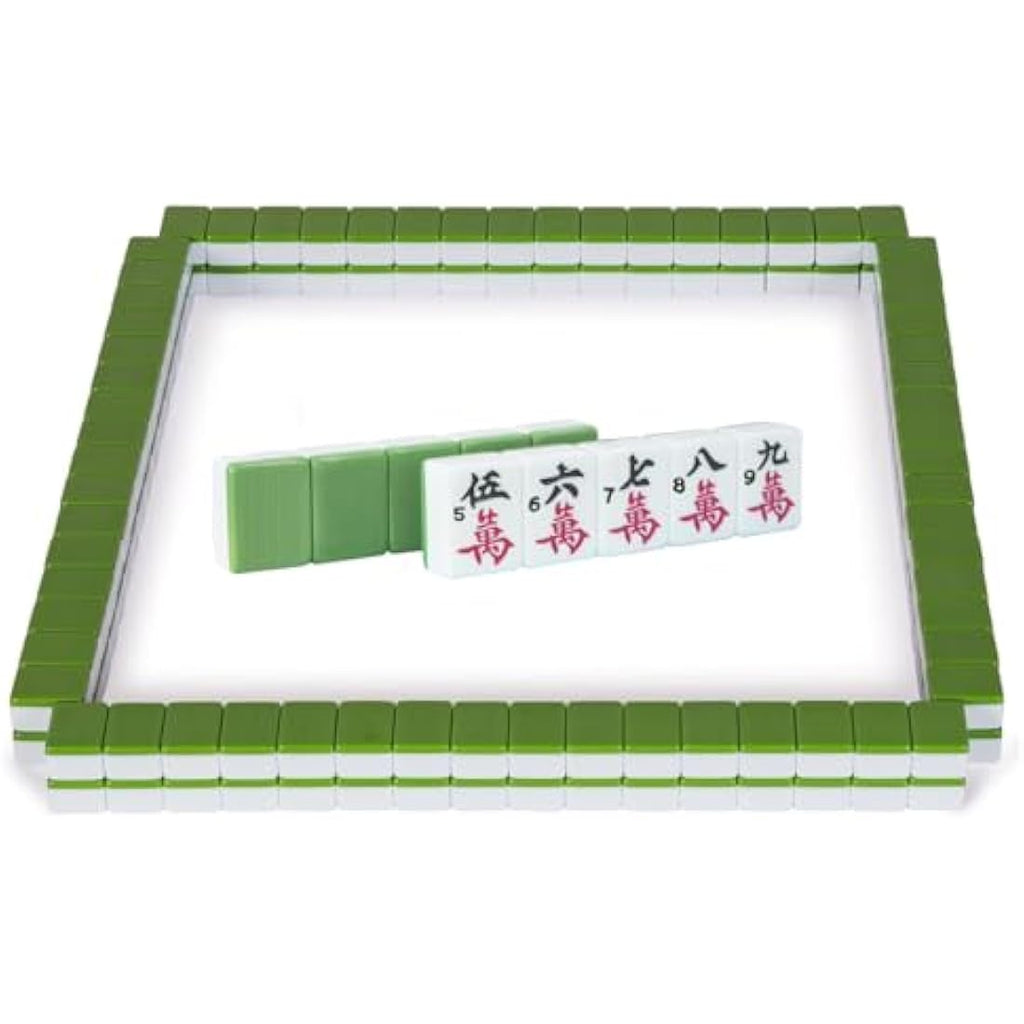 LANYOTA Chinese Mahjong Set | Large 36mm Green Tiles with Travel Case
