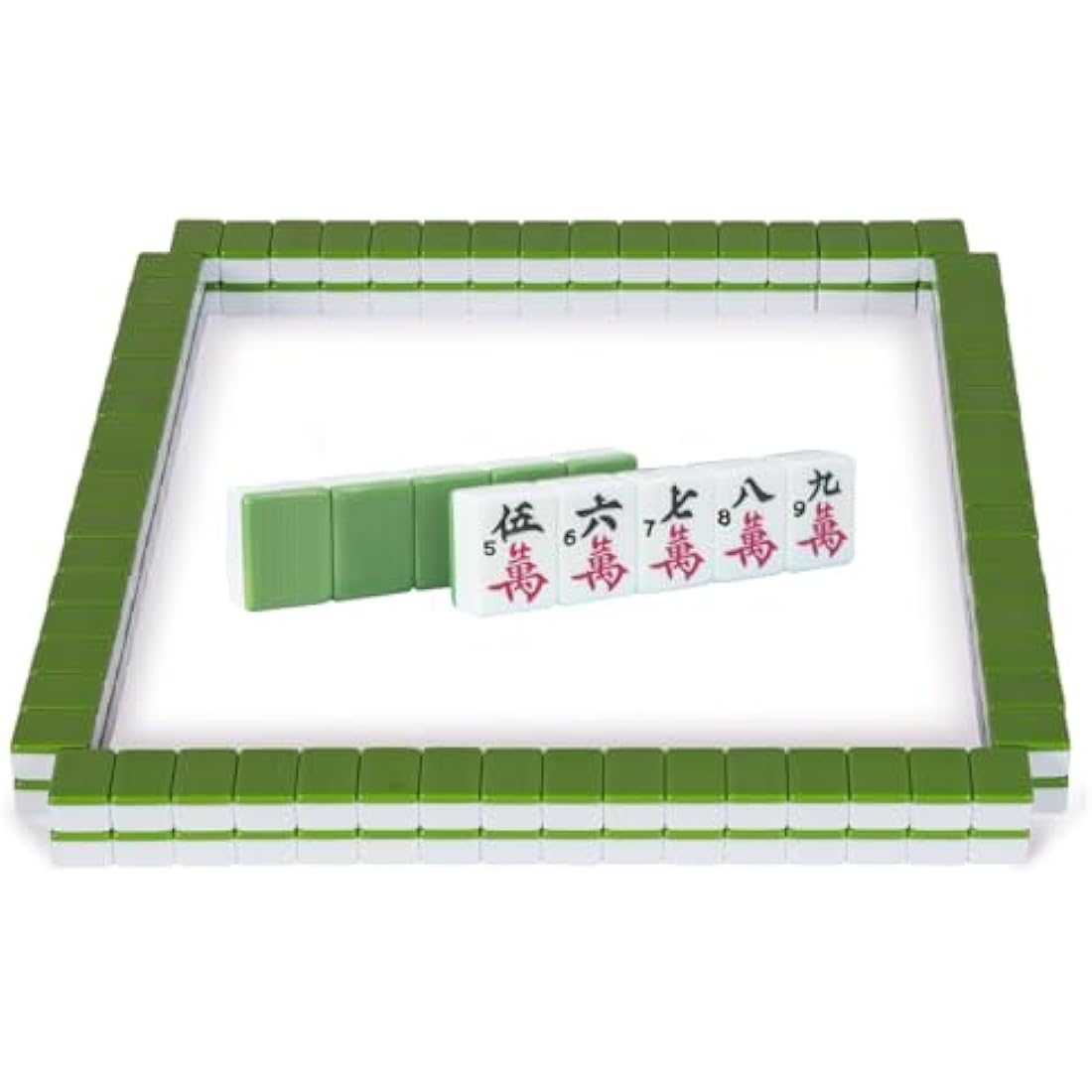 LANYOTA Chinese Mahjong Set | Large 36mm Green Tiles with Travel Case