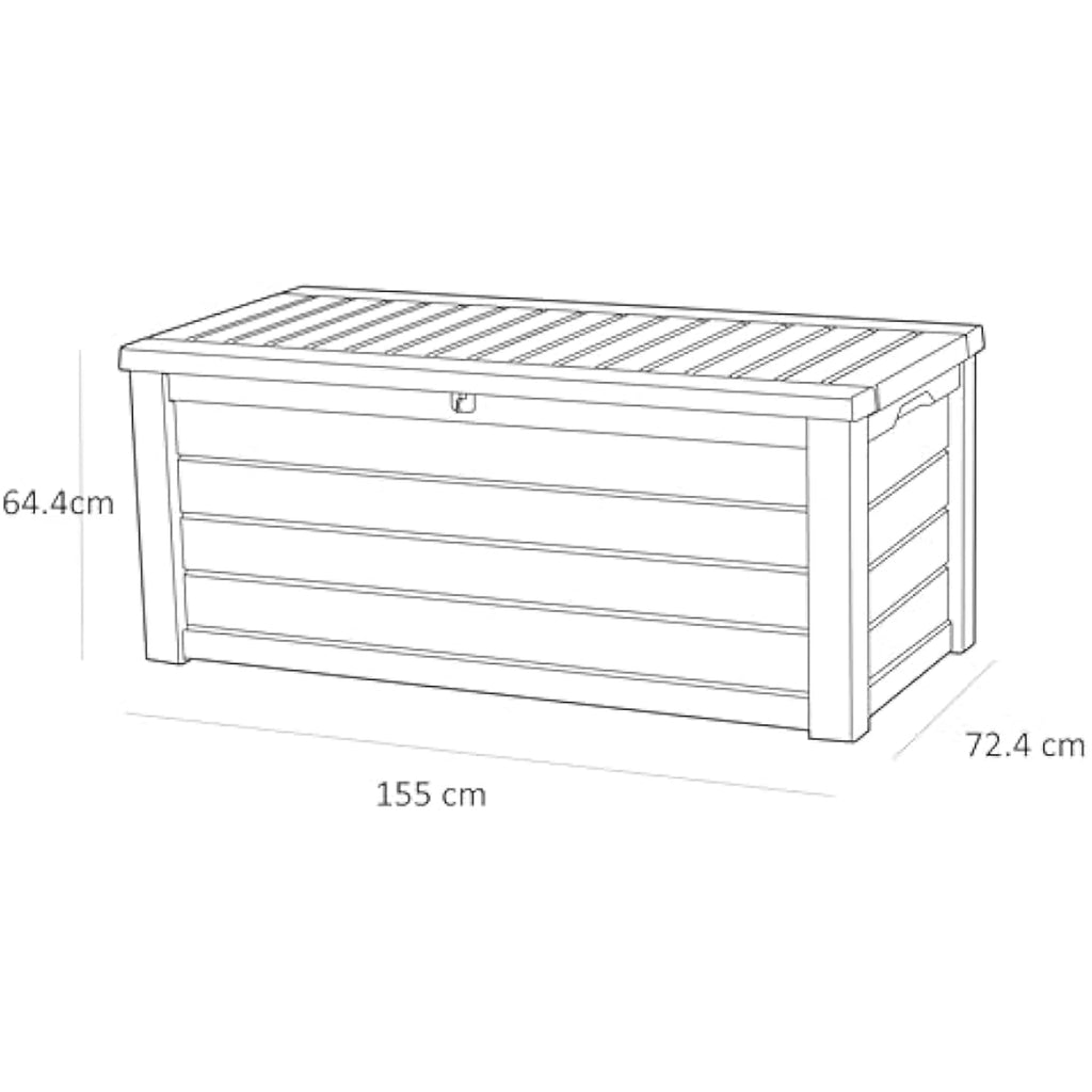 Keter Westwood 570L Outdoor Garden Storage Box | Brown Wood Effect