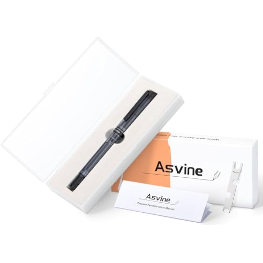 Asvine V200 Titanium Vacuum Fountain Pen | Matte Black Bock Nib