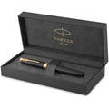 Parker Sonnet Fountain Pen – Matte Black Lacquer with Gold Trim, Fine Nib