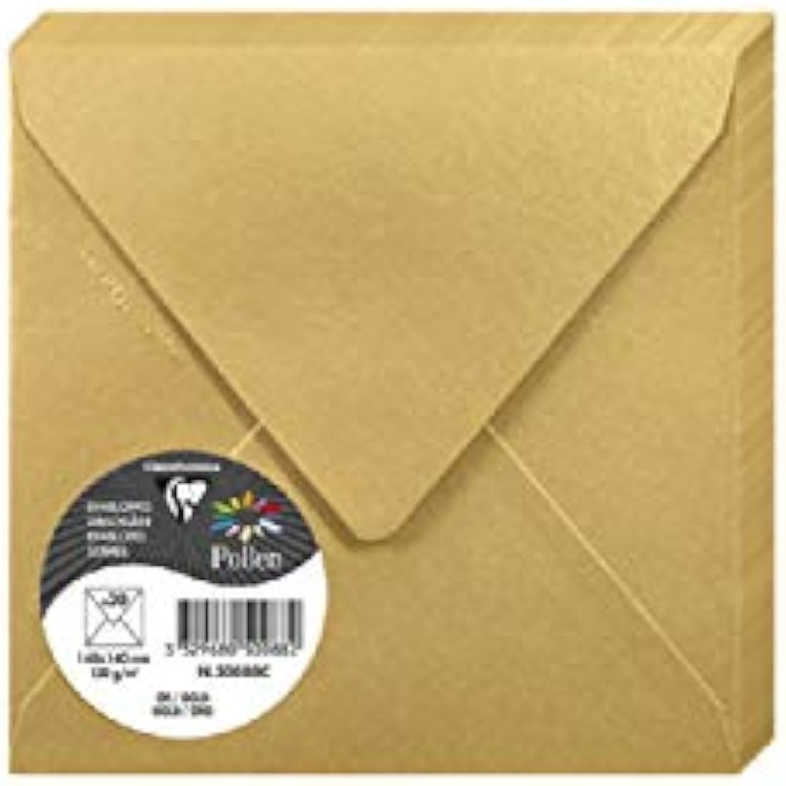 Clairefontaine Pollen Iridescent Gold Envelopes - 140x140mm (Pack of 20)