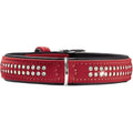 Hunter Softie Deluxe Dog Collar with Swarovski Crystals - Red Leather