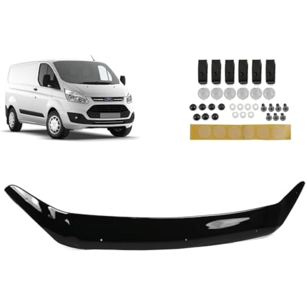 Black Bonnet Wind Deflector for Ford Transit Custom 2012-2018