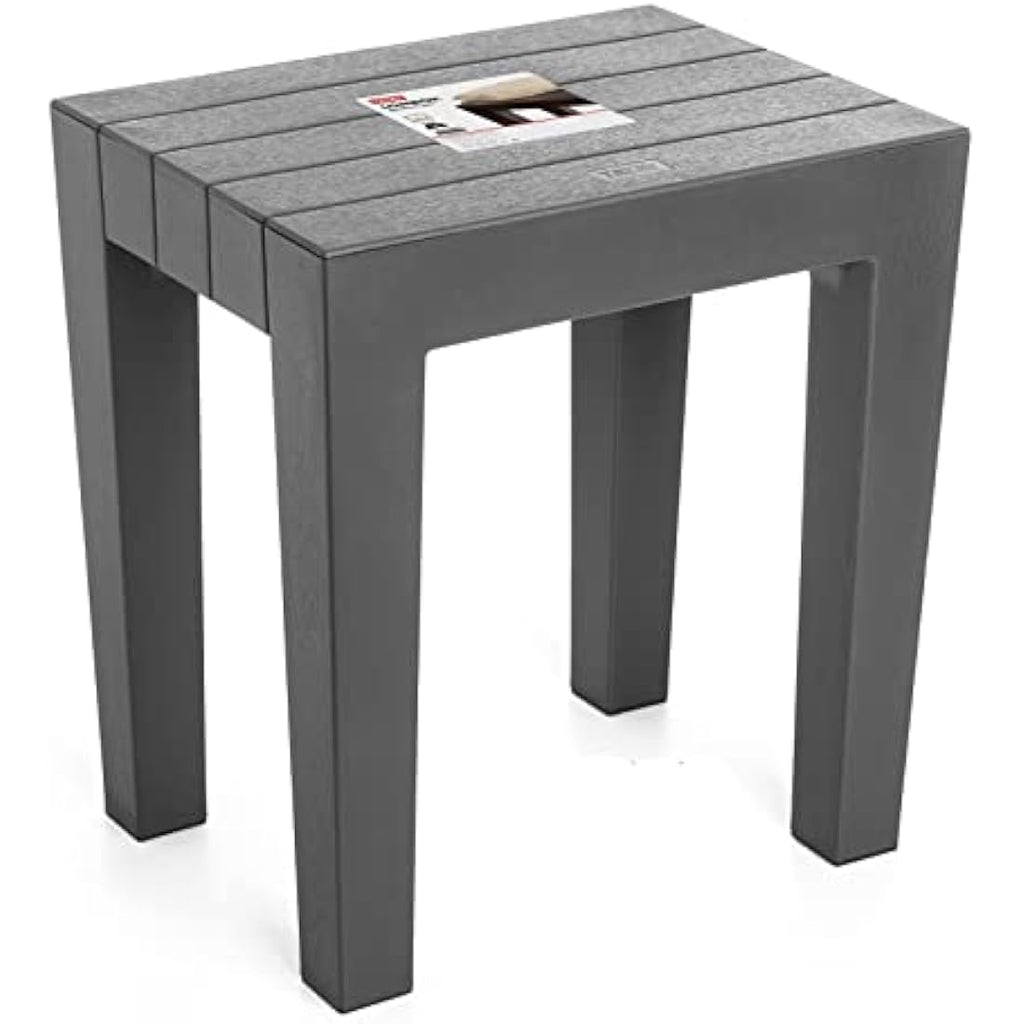 Tatay Lombok Rectangular Bench - Gray Polypropylene Outdoor Stool