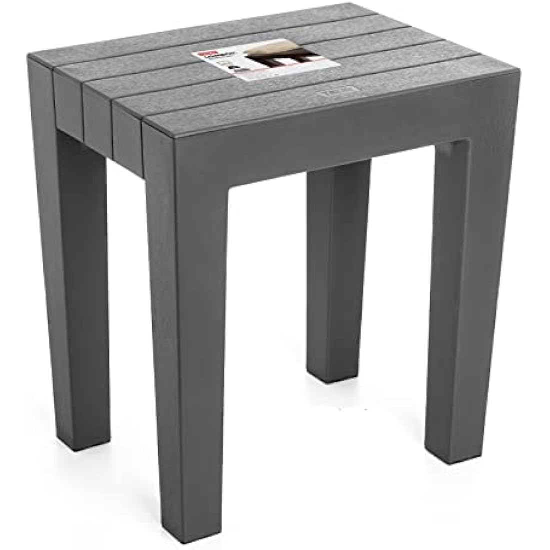 Tatay Lombok Rectangular Bench - Gray Polypropylene Outdoor Stool